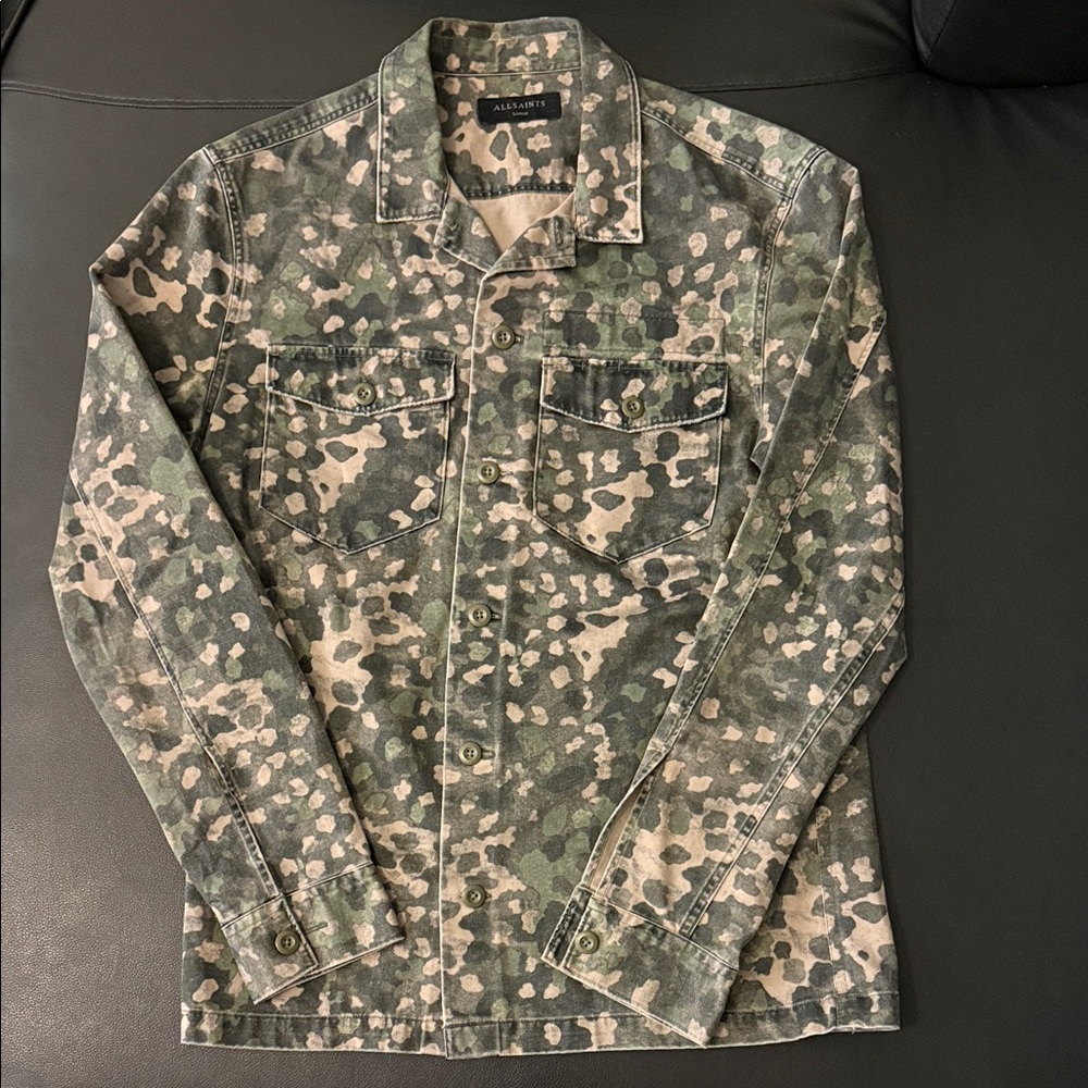All Saints Camo Fasset LS Shirt Men's size Large